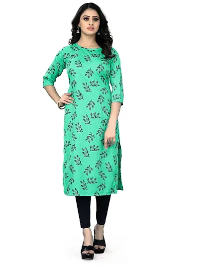 Green American Crepe Kurtas For Women