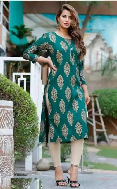 Classic Rayon Printed Kurti for Womens