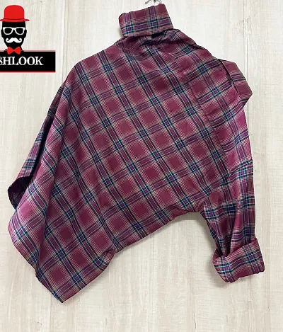Men's Maroon Solid Cotton Blend Full Sleeve Casual Shirt
