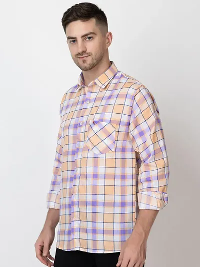 Men's Multicoloured Cotton Long Sleeves Printed Slim Fit Casual Shirt