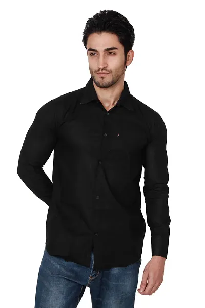 Men's Multicoloured Cotton Solid Long Sleeves Regular Fit Casual Shirt (Pack of 2)