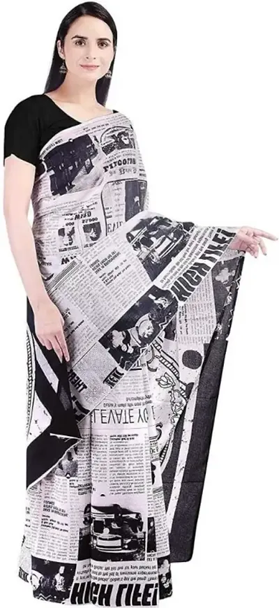 Stylish Jaipuri Printed Cotton Mulmul Saree with Blouse Piece For Woman