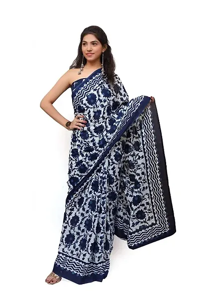 Jaipuri hand block print pure cotton mulmul sarees