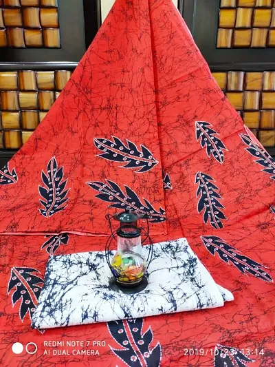 jaipuri, bagru hand block print pure cotton mulmul saree