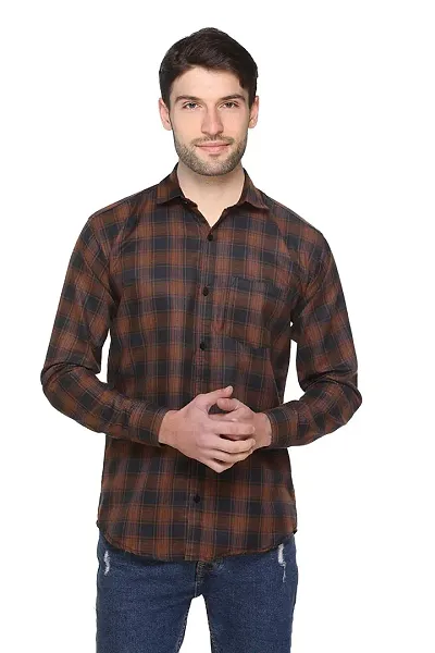 Multicoloured Cotton Checked Casual Shirts For Men