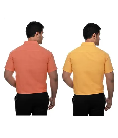 Multicoloured Cotton Solid Casual Shirts For Men