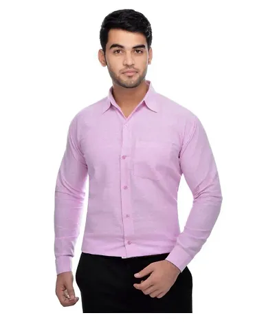 Men's Multicoloured Khadi Cotton Solid Long Sleeves Regular Fit Casual Shirt (Pack of 2)