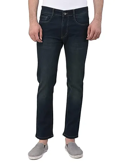 Stylish Denim Black Solid Jeans For Men