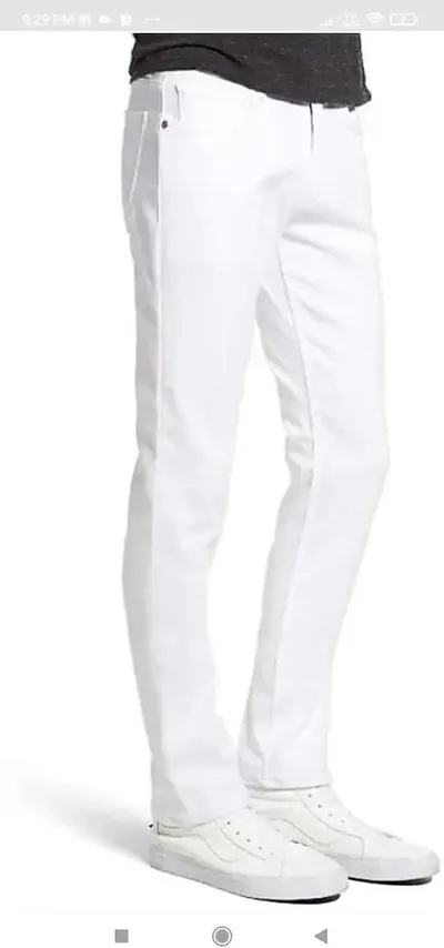 Stylish Cotton Blend Mid-Rise Jeans For Men