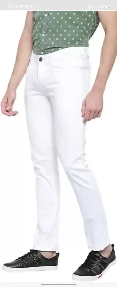 Stylish Cotton Blend Mid-Rise Jeans For Men