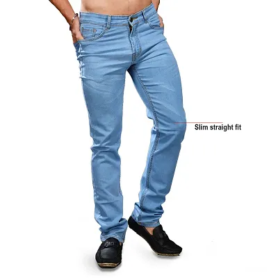 Light Blue Solid Slim Fit Mid-Rise Jeans