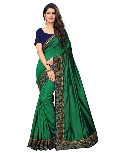 Stunning Olive Sana Silk Embroidered Women Saree with Banglori Silk Blouse