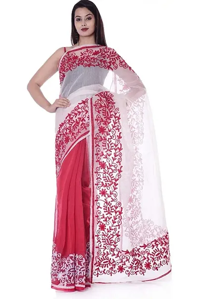 Beautiful Supernet Saree with Blouse Piece