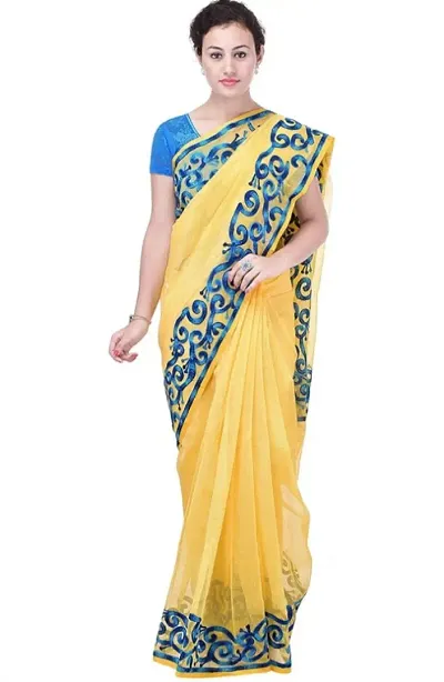 Beautiful Supernet Saree with Blouse Piece