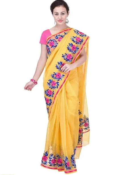 Beautiful Supernet Saree with Blouse Piece