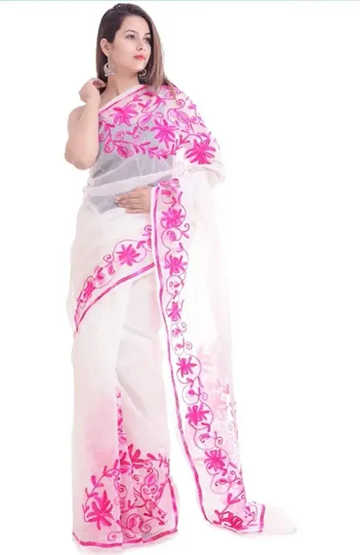 Beautiful Supernet Saree with Blouse Piece