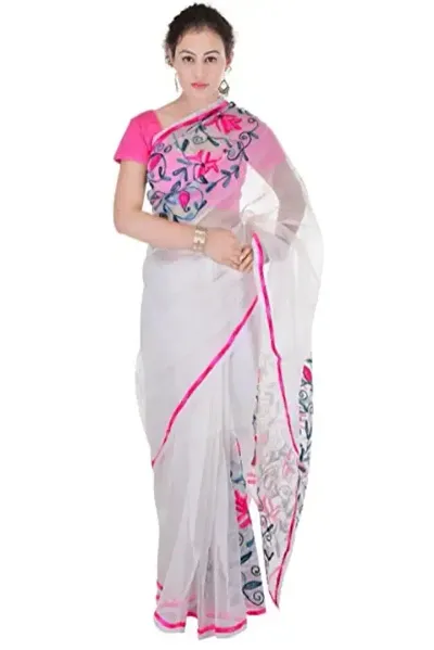 Beautiful Supernet Saree with Blouse Piece