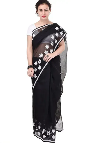 Beautiful Supernet Saree with Blouse Piece