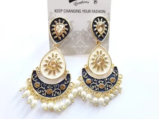 White Brass Drop Earrings