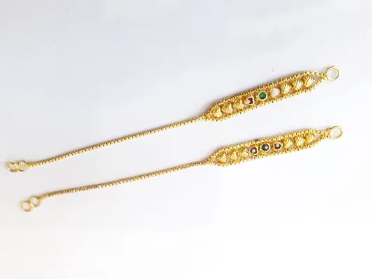 Treditional Gold Plated Ear Chain For Womens