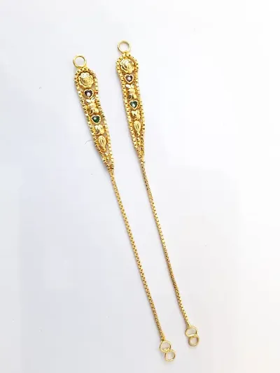 Treditional Gold Plated Ear Chain For Womens