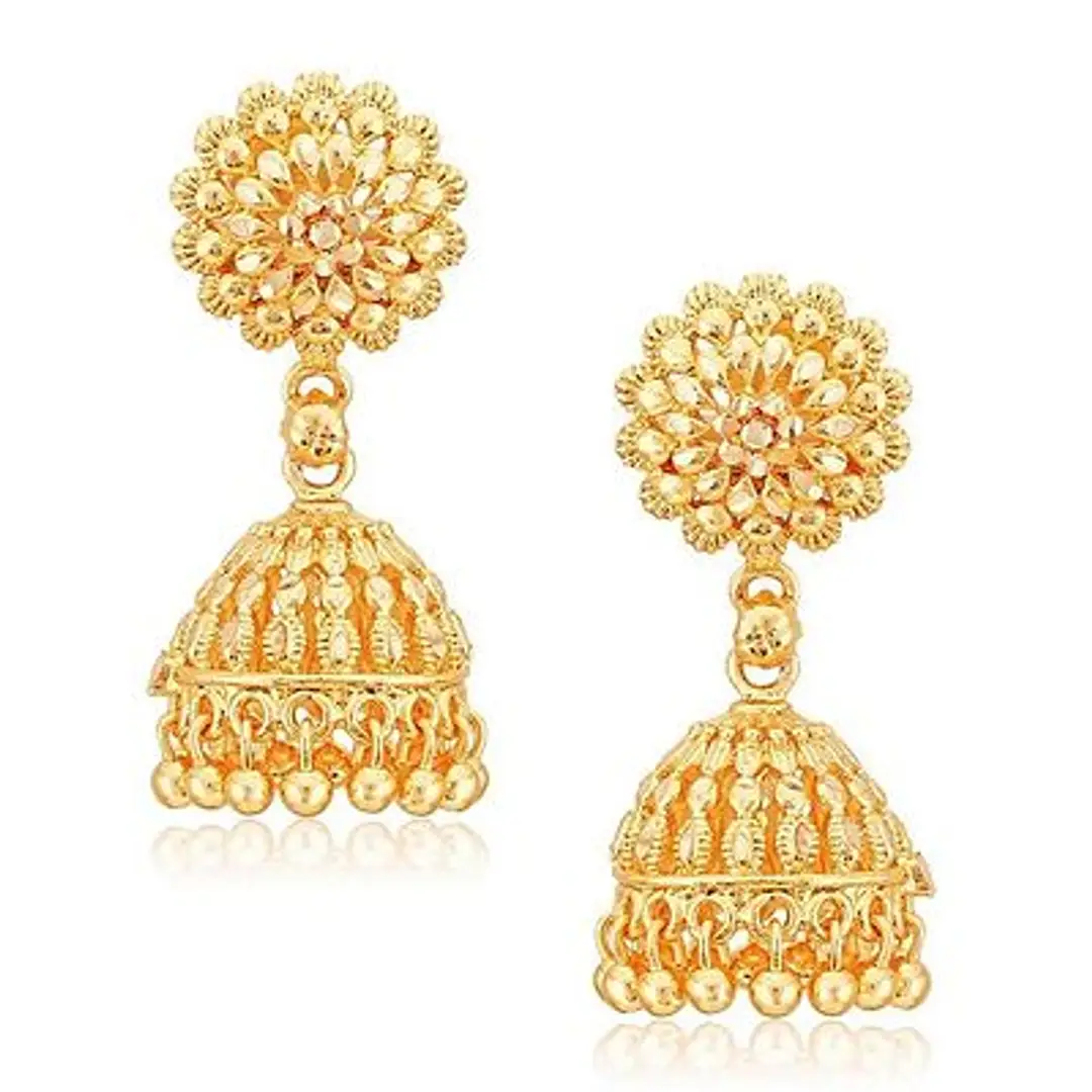 Traditional Jhumki Alloy Gold and Micron Plated Jhumki Earring