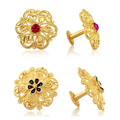 Traditional South Trend Alloy 1gm Gold Plated Earring Combo set.