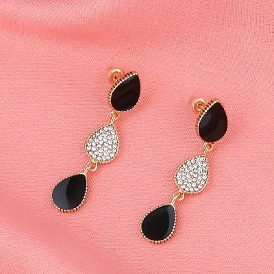 Charming Black Base Metal Women Dangle Earrings