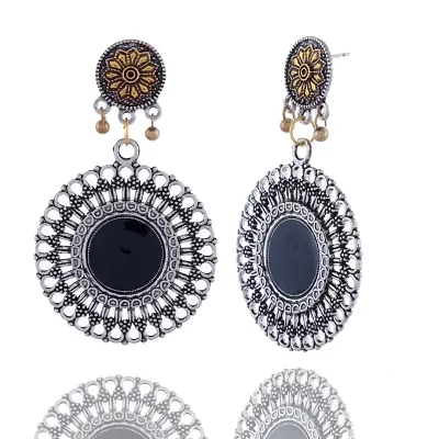 Stylish Brass Stone Work Earrings