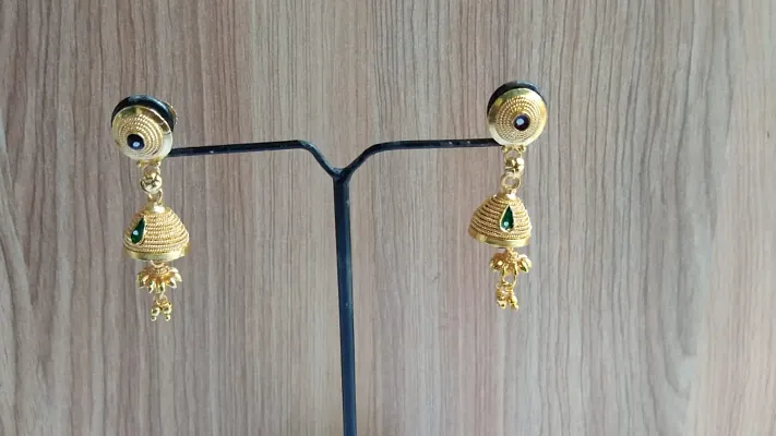 Beautiful Party Wear Golden Brass Jhumkas for Women Girls