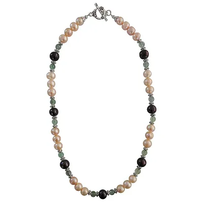 Freashwater Pearl ,Fluorite Beads 18 Necklace