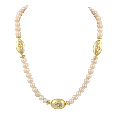 Ocean Orange Freshwater Pearl 18 Inch Necklace For Girls