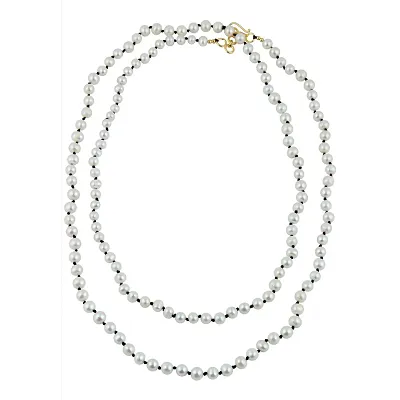 52 Inches White Fresh Water Pearl Journey Style Necklace