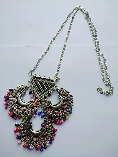 Silver Fabric Antique Necklace