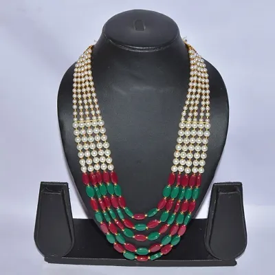 Multicoloured Alloy Partywear Necklaces for Women's Girl's