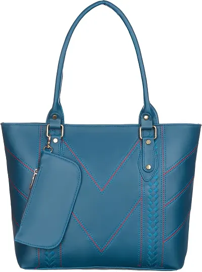 Stylish Blue Artificial Leather Handbags For Women