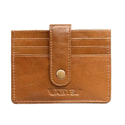 ABYS Genuine Leather Tan Wallet||Card Stock||Card Case||Purse for Men Women