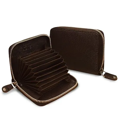 ABYS Coffee Brown Leather Card Holder for Men and Women (8125ABIB004)