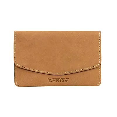 ABYS Genuine Leather Tan Passport Holder||Card Holder||Wallet for Women and Girl's