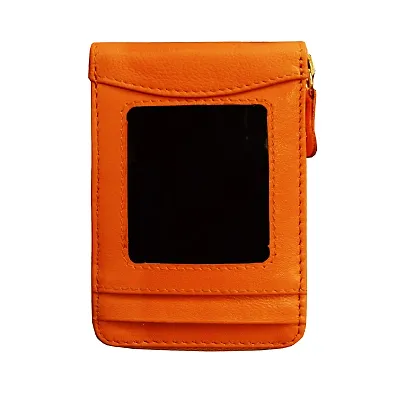 ABYS Genuine Leather Orange Card Wallet||Card Case for Men Women