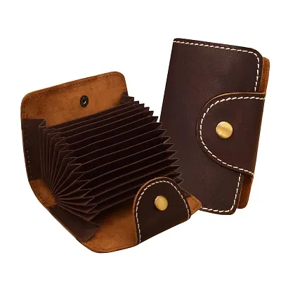 ABYS Coffee Brown Leather Girl's Card Holder (8515ABIB1A)